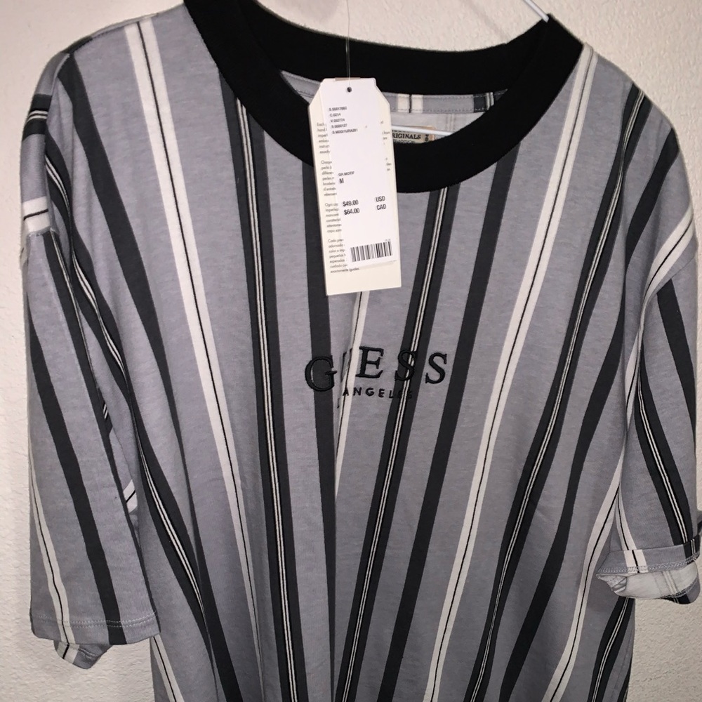 GUESS grey stripped T-shirt - Picture 3 of 4